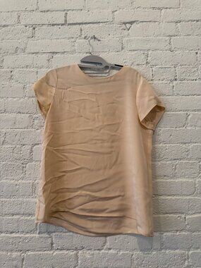 Cuyana Silk Tee — Blush, Short Sleeve, Size S/M